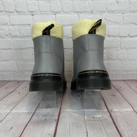 Dr. Martens Combs With Faux Fur Lined Utility Grey Boots Women’s Size 9 - Picture 10 of 12